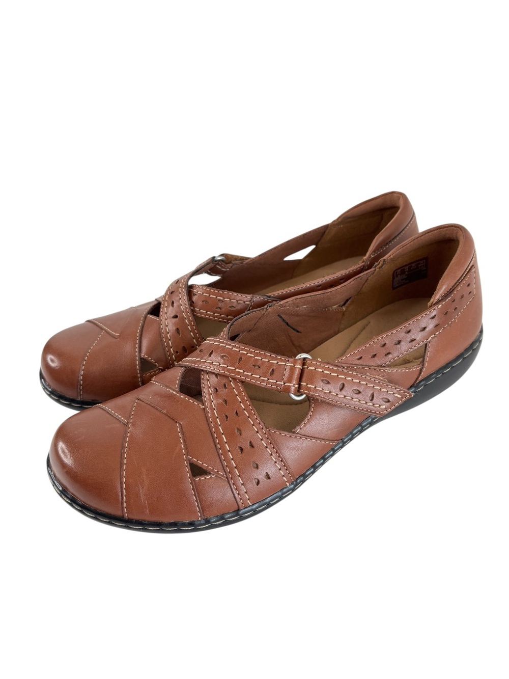 Clarks Ashland Spin Q Slip-On Loafer Mary Jane Womens Comfort Shoe Size 10 Brown - Picture 2 of 11